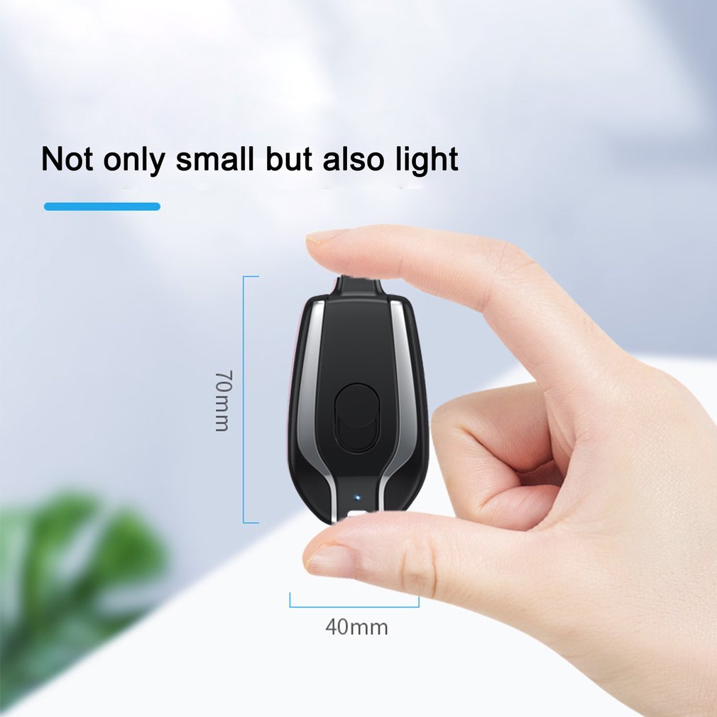 Mini Power Emergency Pod Keychain Charger With Type-C Ultra-Compact Mini Battery Pack Fast Charging Backup Power Bank