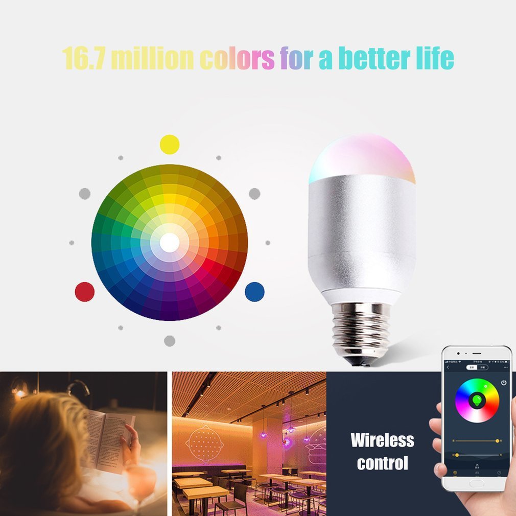 Smart LED Light Bulb WiFi Remote Control Voice Control Alum