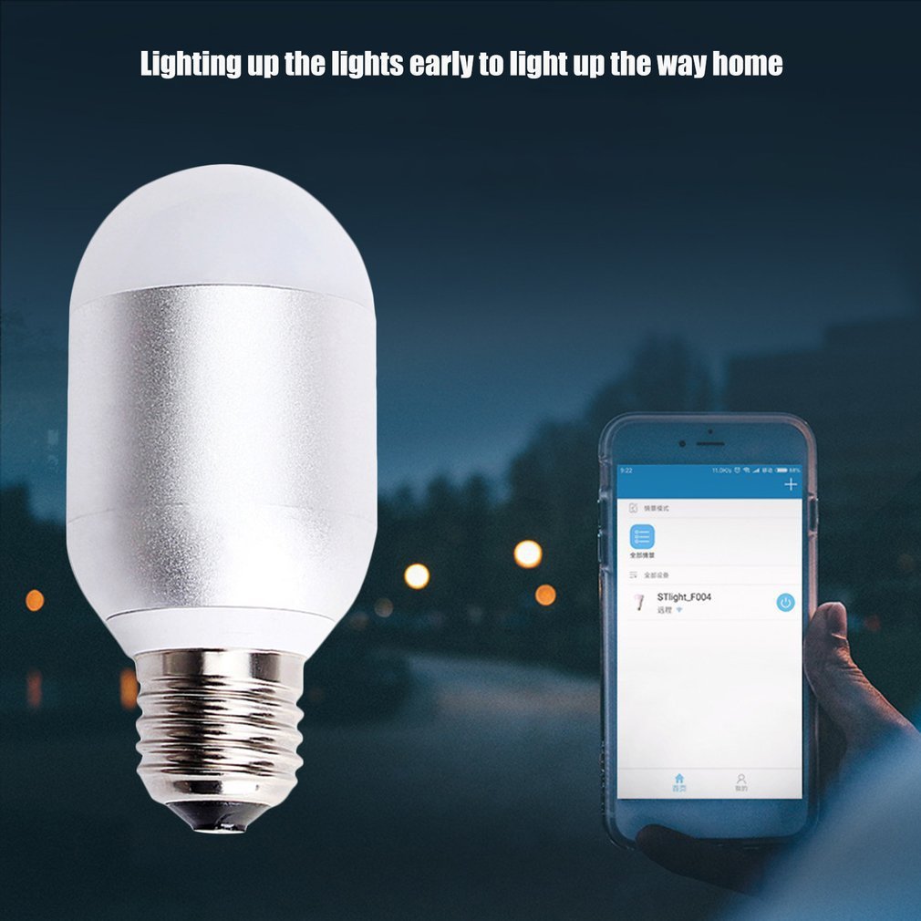 Smart LED Light Bulb WiFi Remote Control Voice Control Alum