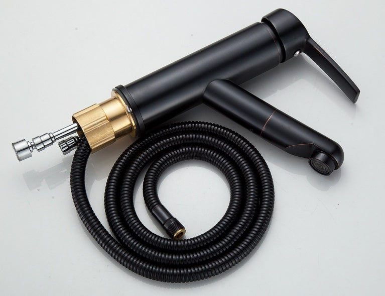 All copper pull-out basin faucet