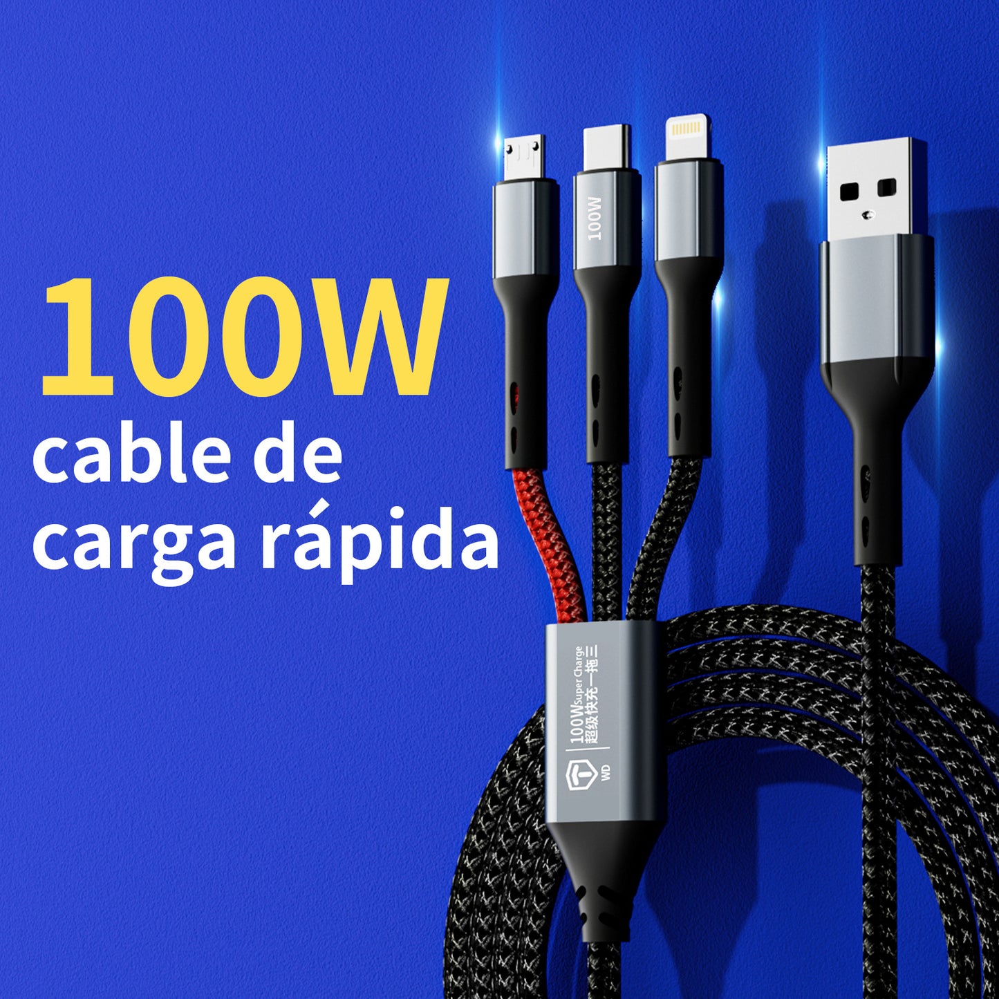 L302 3-in-1 Cable PD 1M Black UWINN