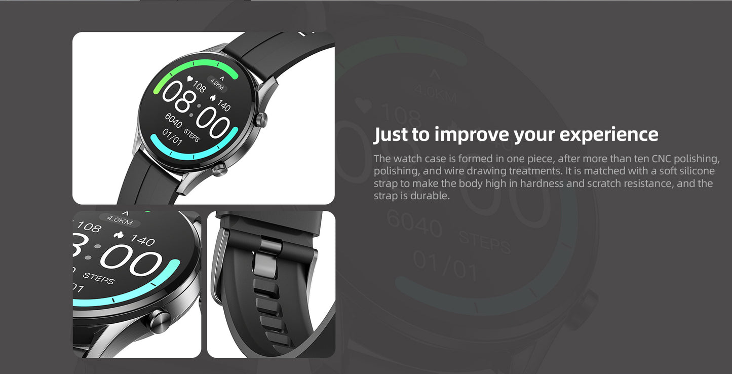 IMILAB W12 Smart Watch For Men Women Bluetooth Sports Fitness Tracker Heart Rate IP68 Waterproof -Black