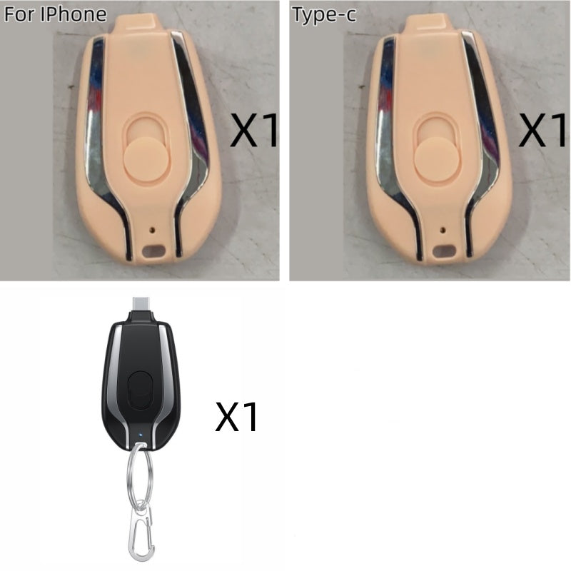 Mini Power Emergency Pod Keychain Charger With Type-C Ultra-Compact Mini Battery Pack Fast Charging Backup Power Bank