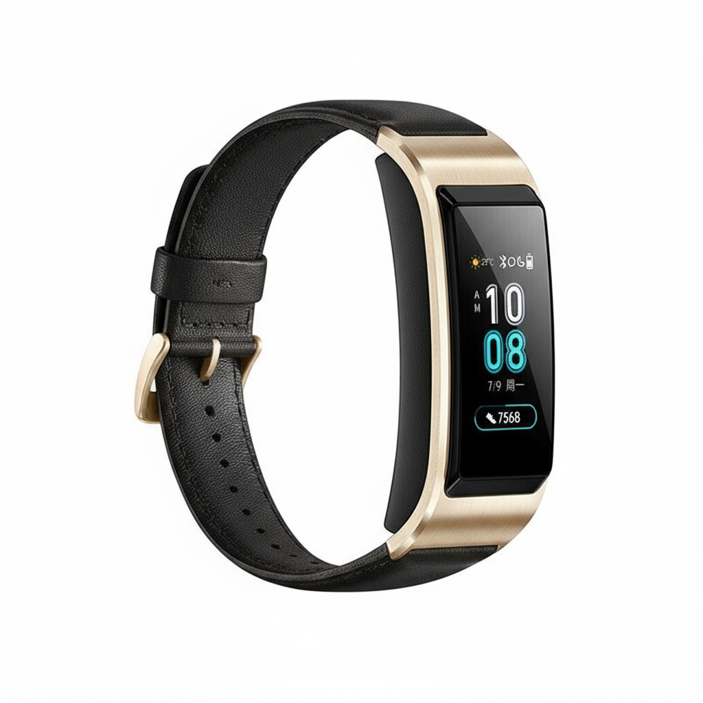 Simple Solid Color B5 Wristband With Genuine Leather Strap