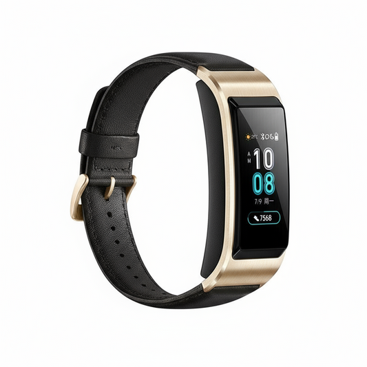 Simple Solid Color B5 Wristband With Genuine Leather Strap