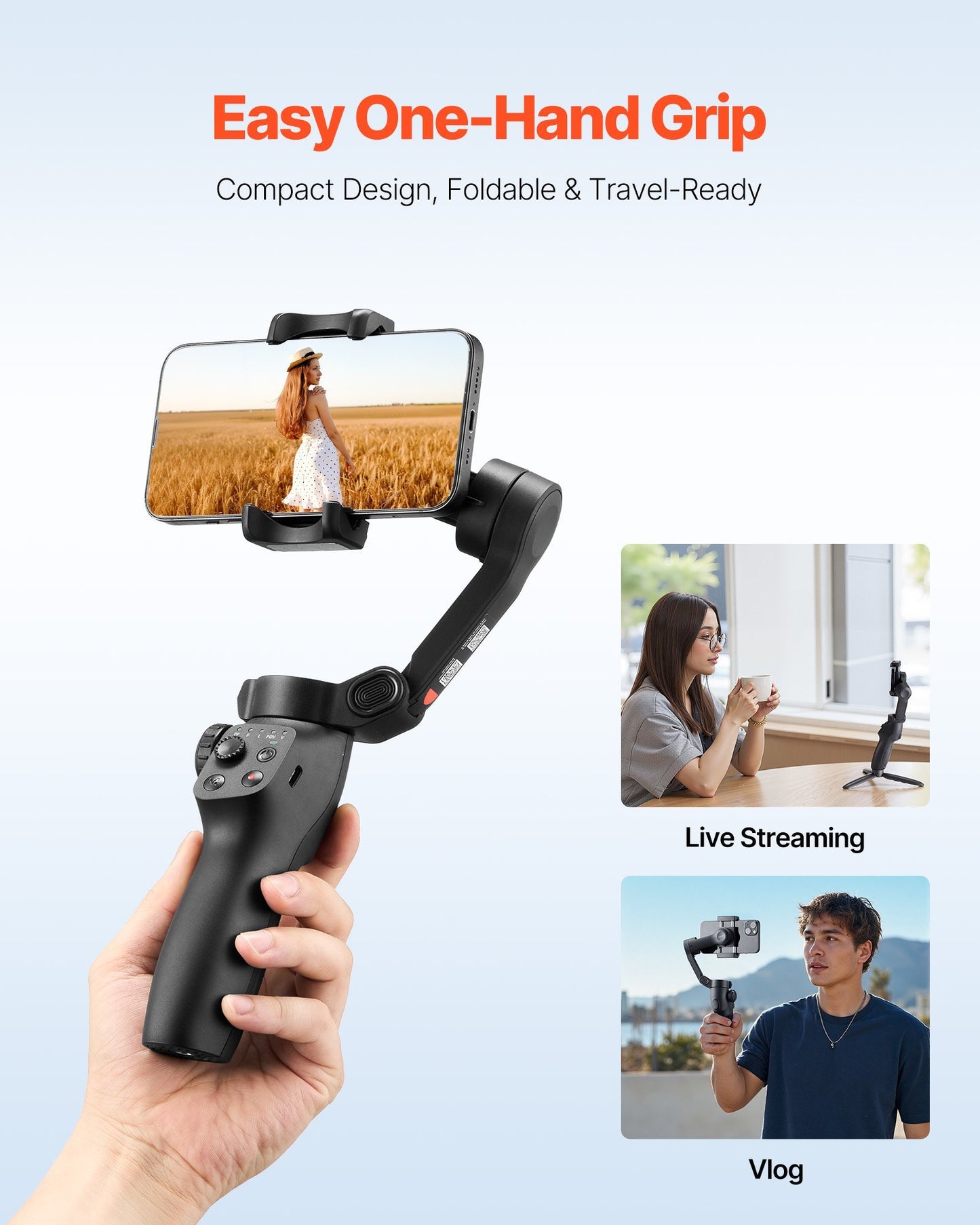 Gimbal Stabilizer For Smartphone 3-Axis Phone Gimbal For Android IPhoneFoldable