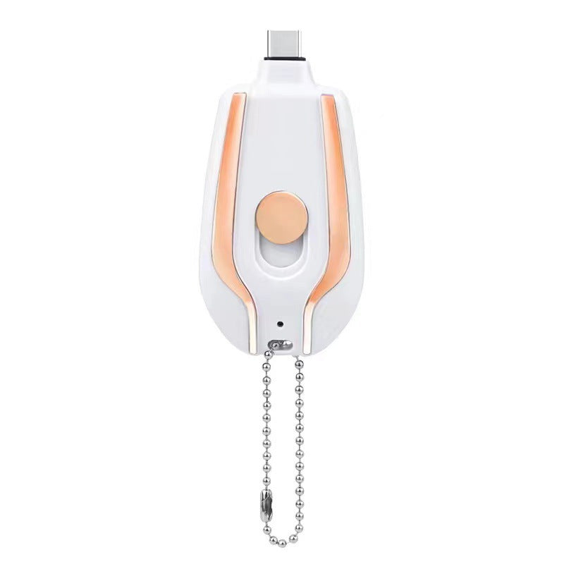 Mini Power Emergency Pod Keychain Charger With Type-C Ultra-Compact Mini Battery Pack Fast Charging Backup Power Bank