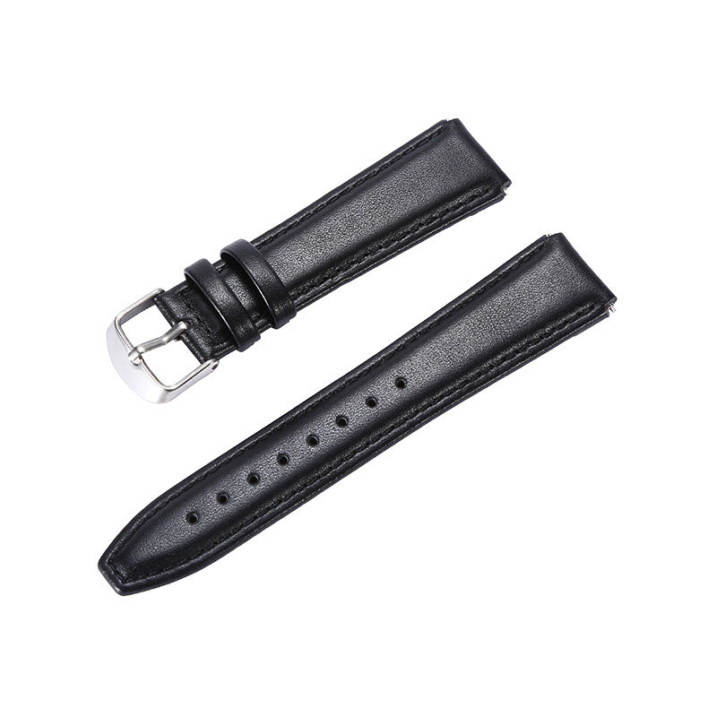 Simple Solid Color B5 Wristband With Genuine Leather Strap