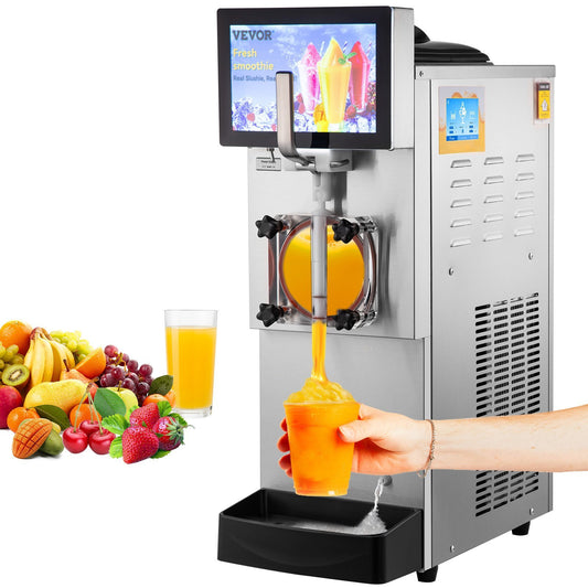 Commercial Slushy Machine, 8L / 2.1 Gal Single Bowl, Cool And Freeze Modes, 1050W Stainless Steel Margarita Smoothie Frozen Drink Maker, Slushie Machine For Party Cafes Restaurants Bars Home